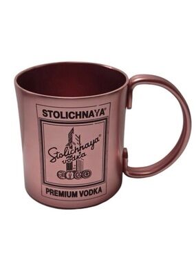 Stolichnaya Stoli Vodka Moscow Mule Mug Metallic Stainless Steel Cup Barware